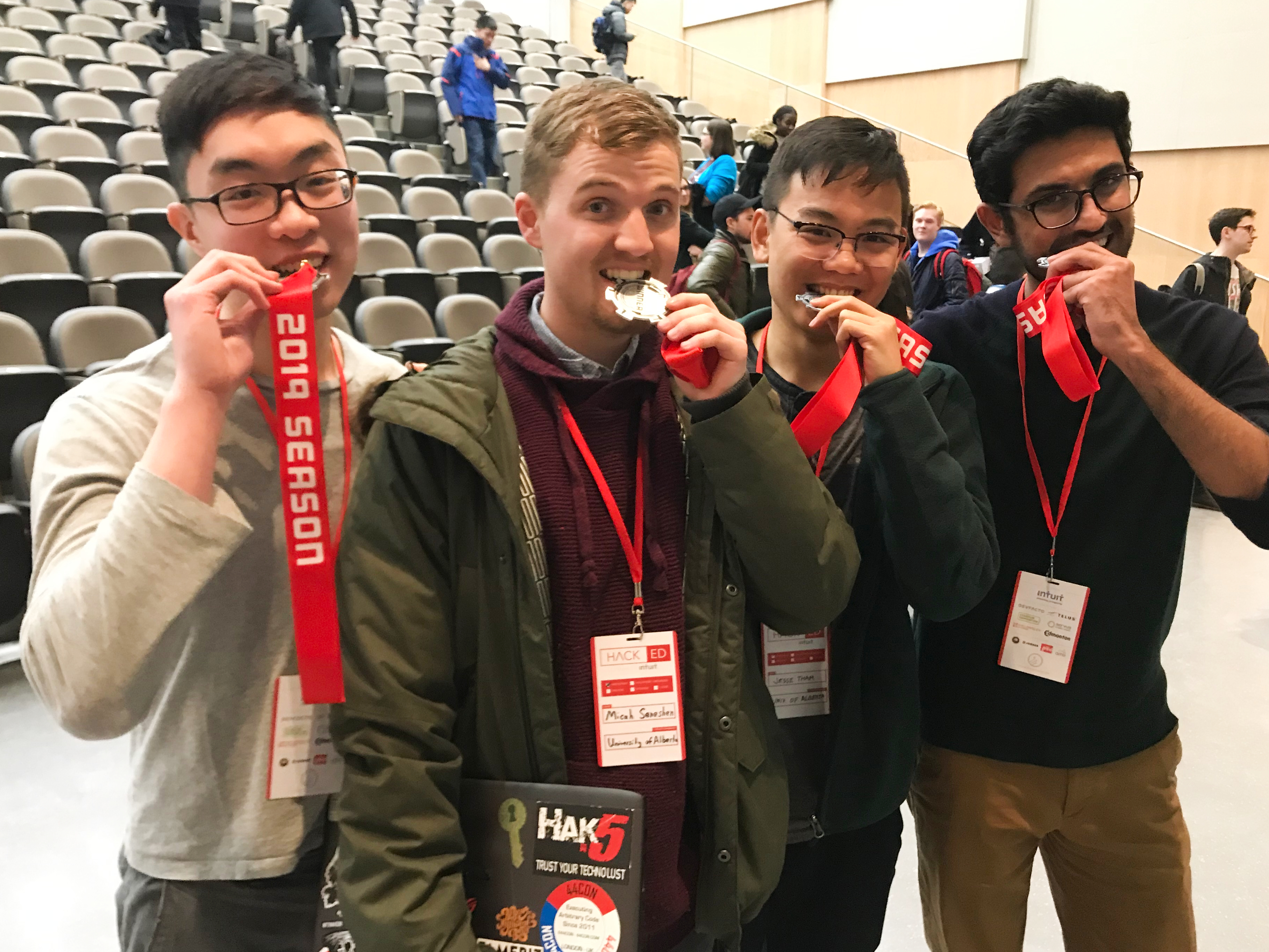 HackED 2019 winners Jacky Chung, Micah Seneshen, Jesse Tham and Rumman Waqar designed a Crowd Density Estimator with applications in areas as diverse as public transit and retailing.