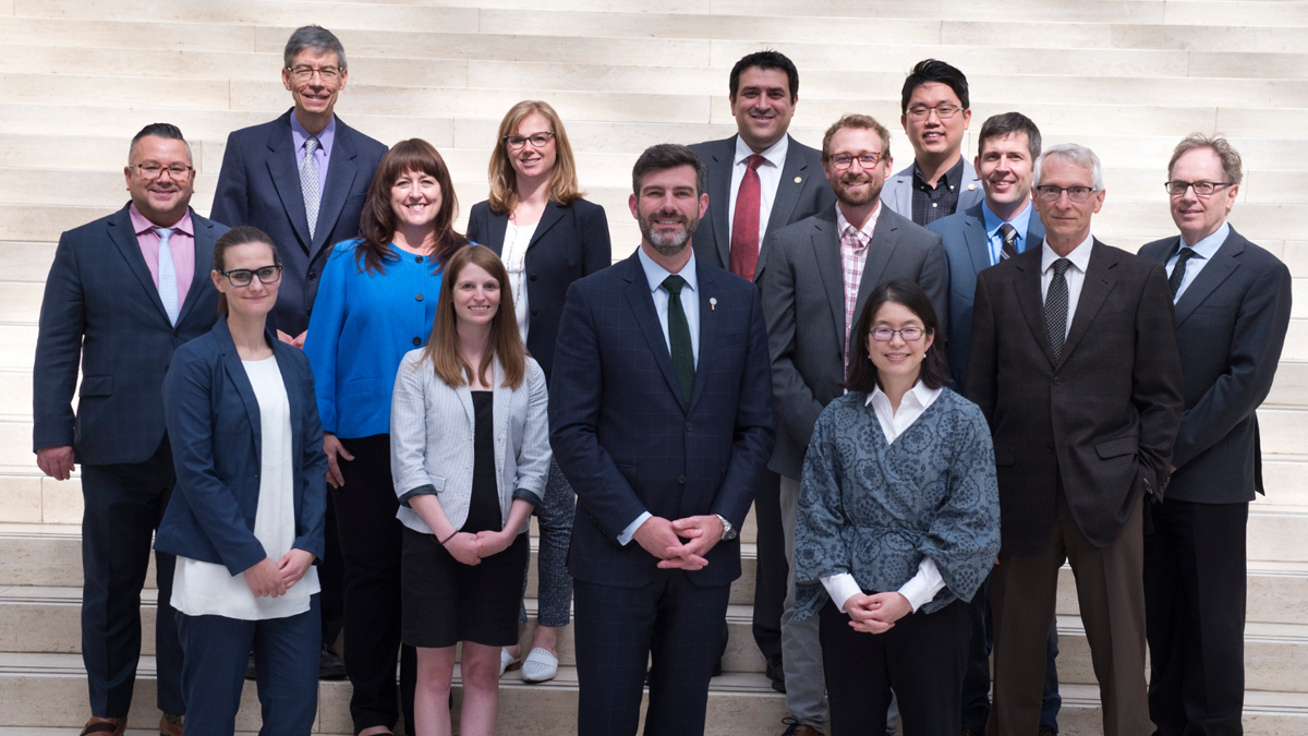 Pictured top row right: Dr. Karim El-Basyouny and Dr. Tae J. Kwon from the CST at the University of Alberta, Faculty of Engineering