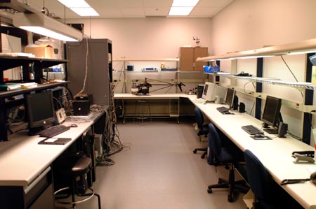 Science lab with technical equipment