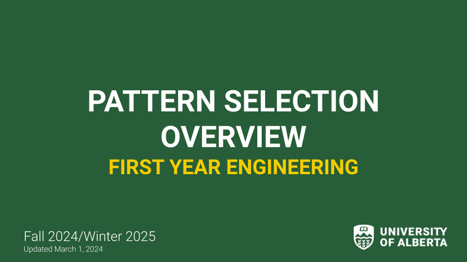 Pattern Selection Overview