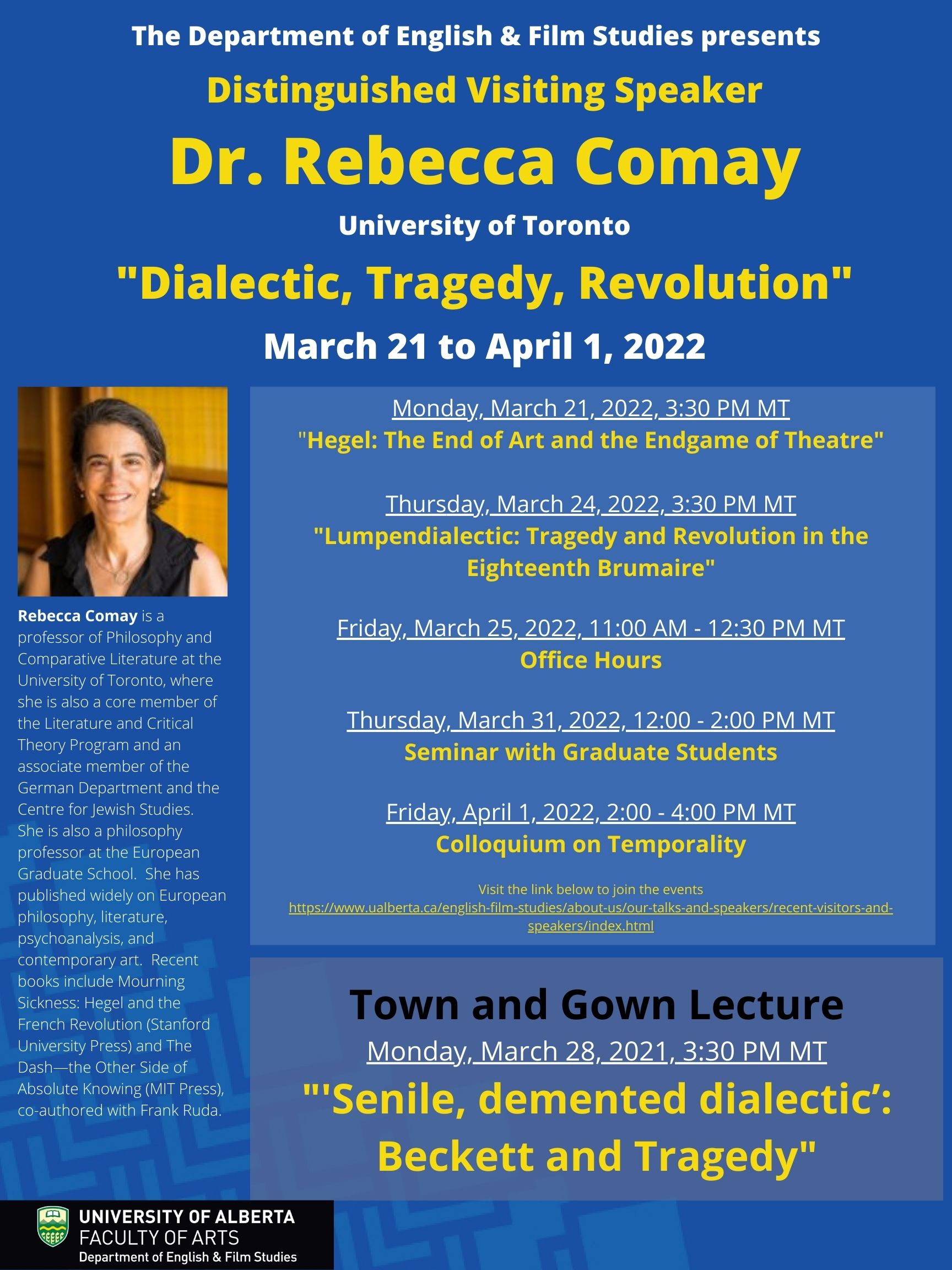 Rebecca Comay Event Poster