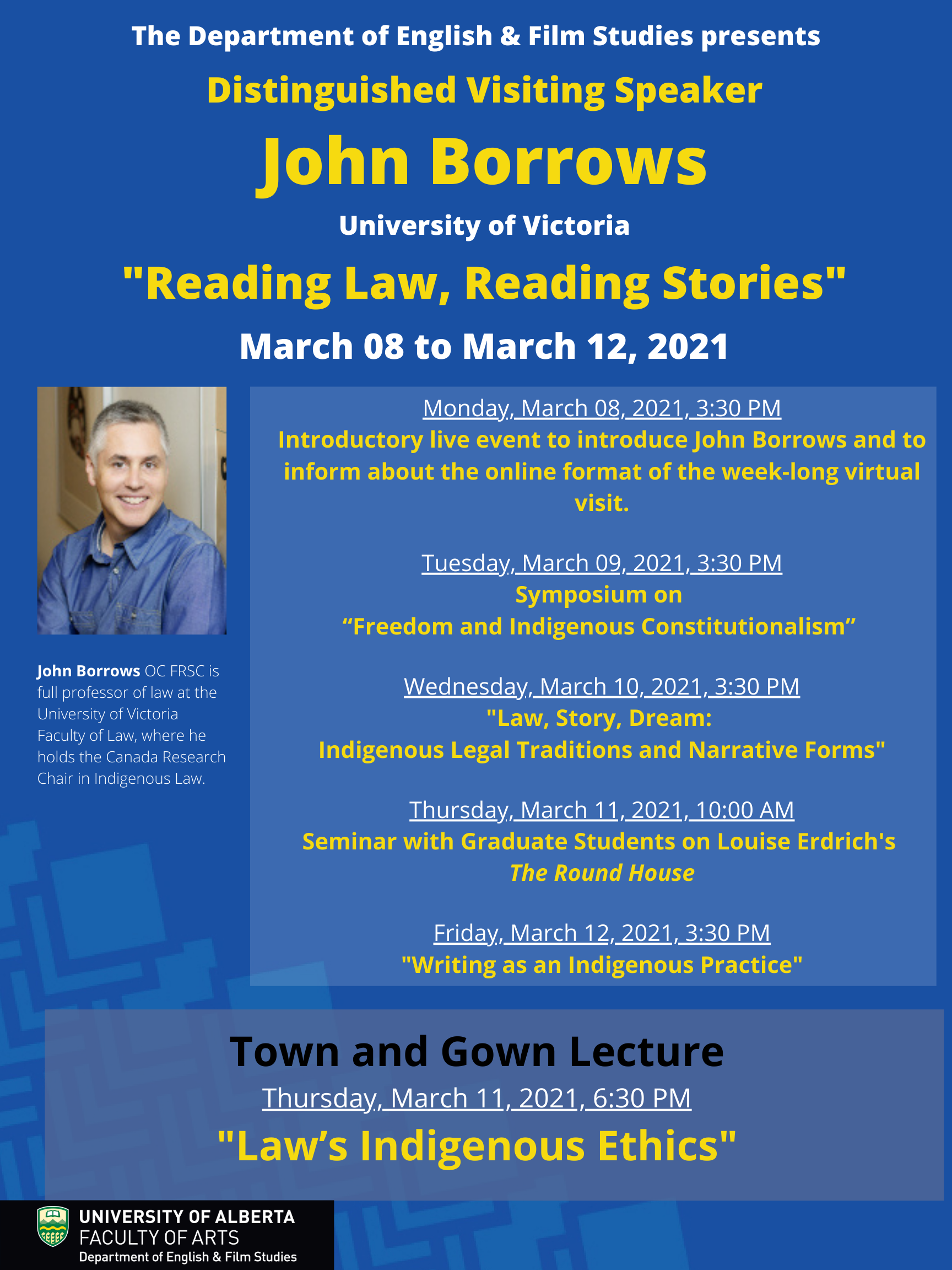 John Borrows poster of events