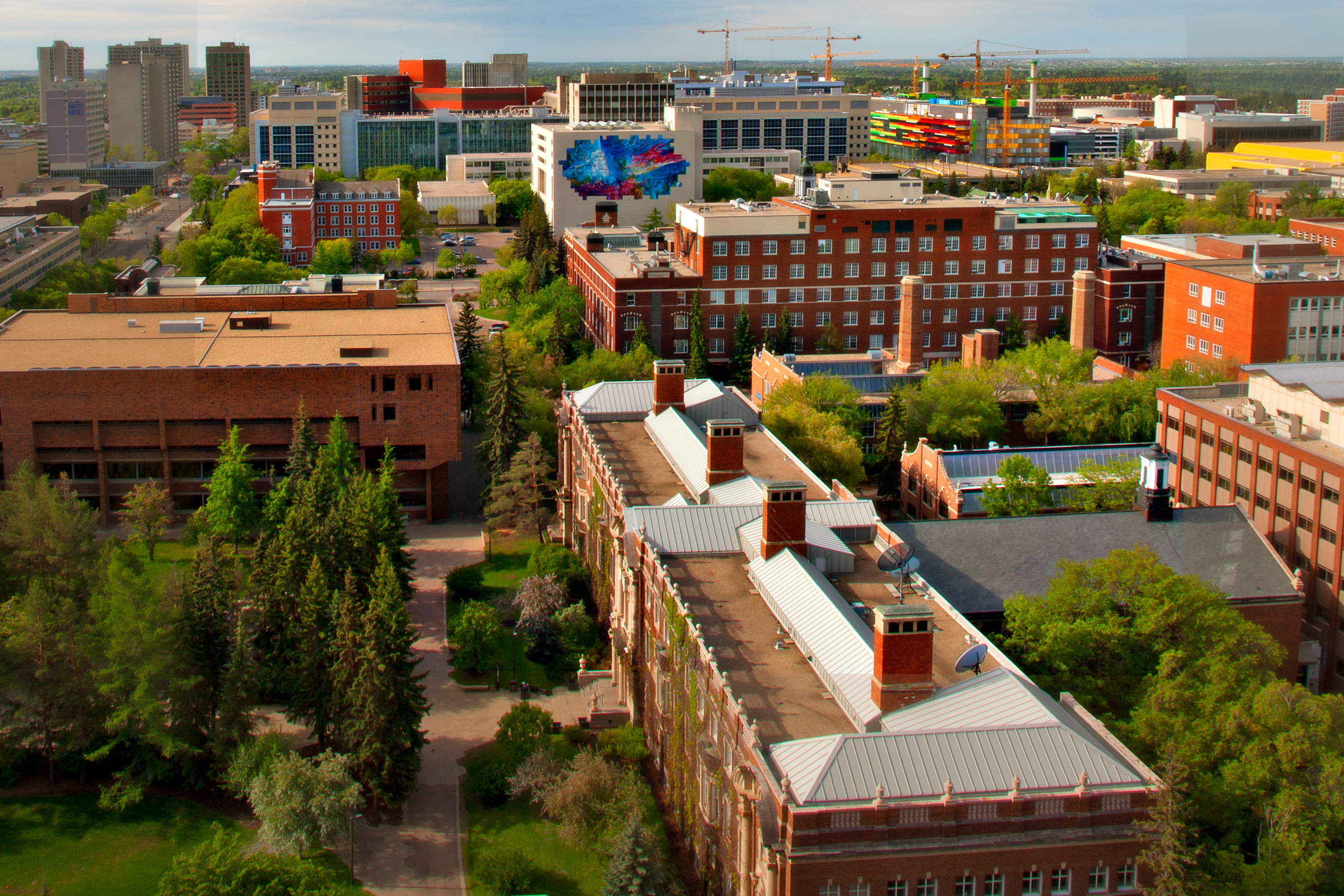 Aerial view of the university's real estate.