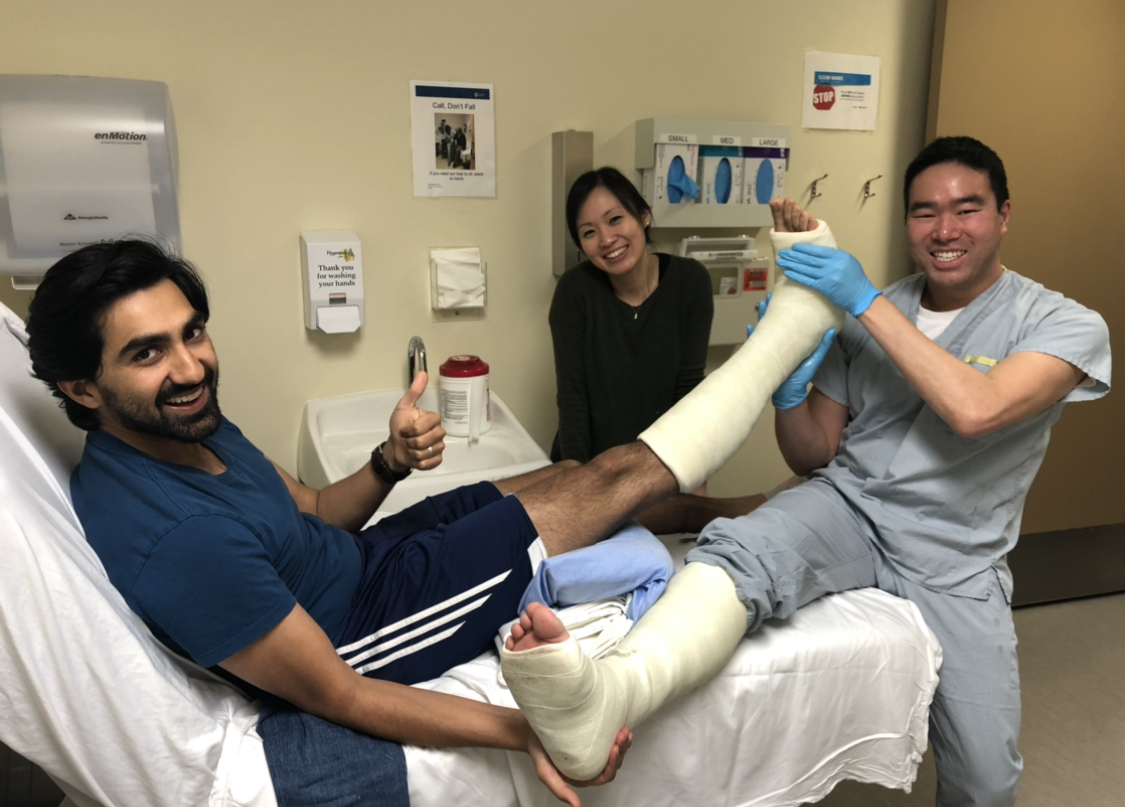 resident putting casts on