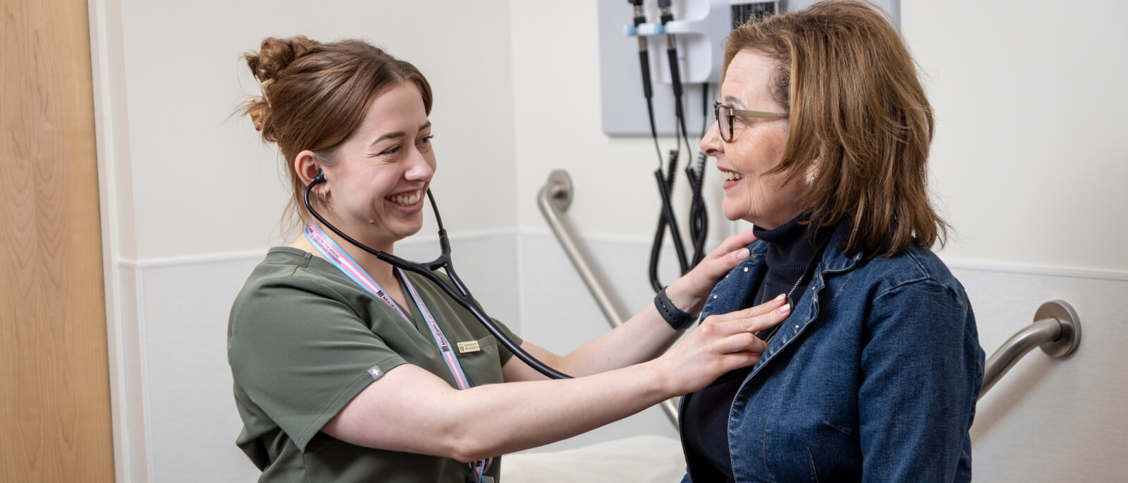 Medical professional examining a patient