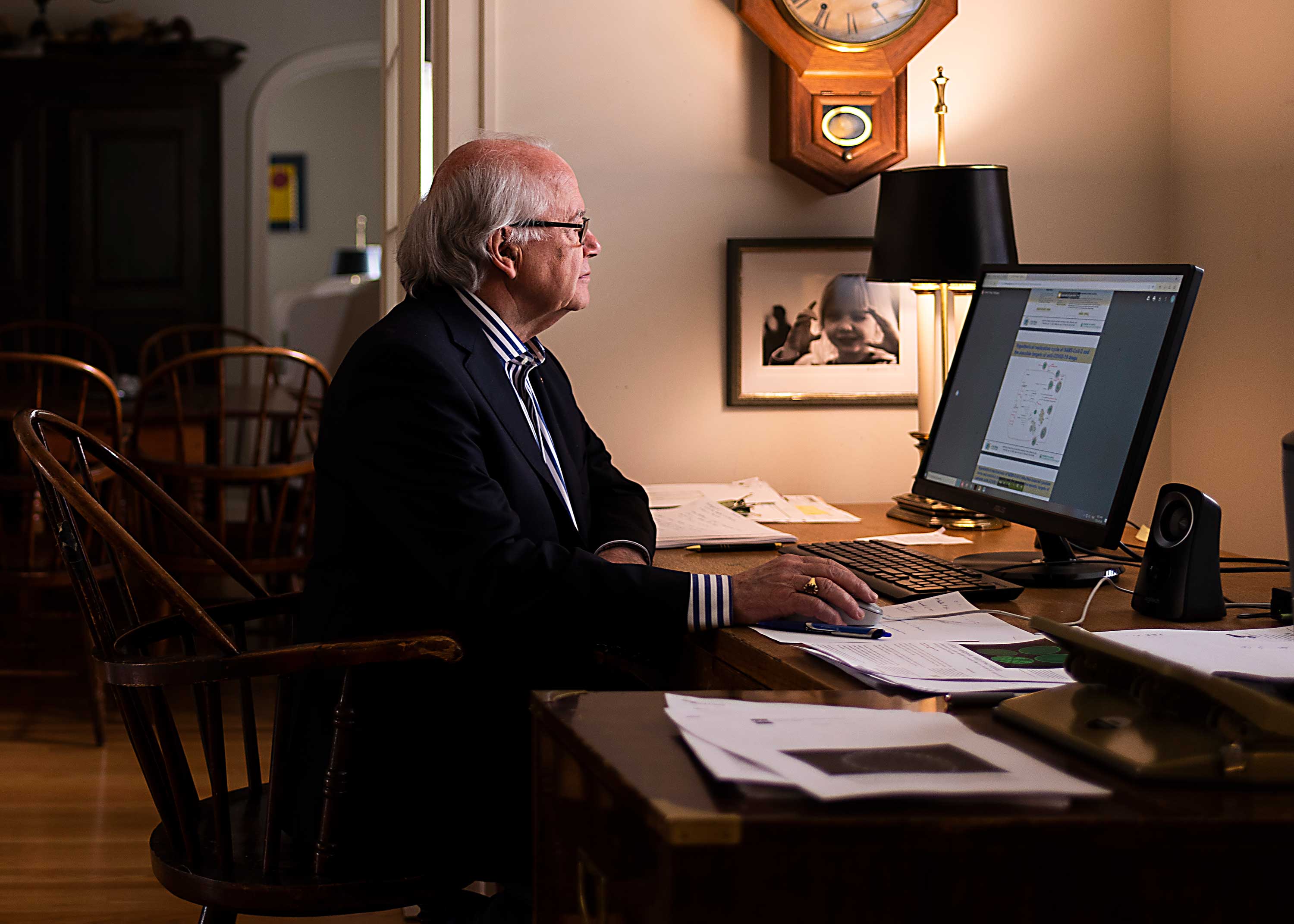 Dr. Lorne Tyrrell in his home office