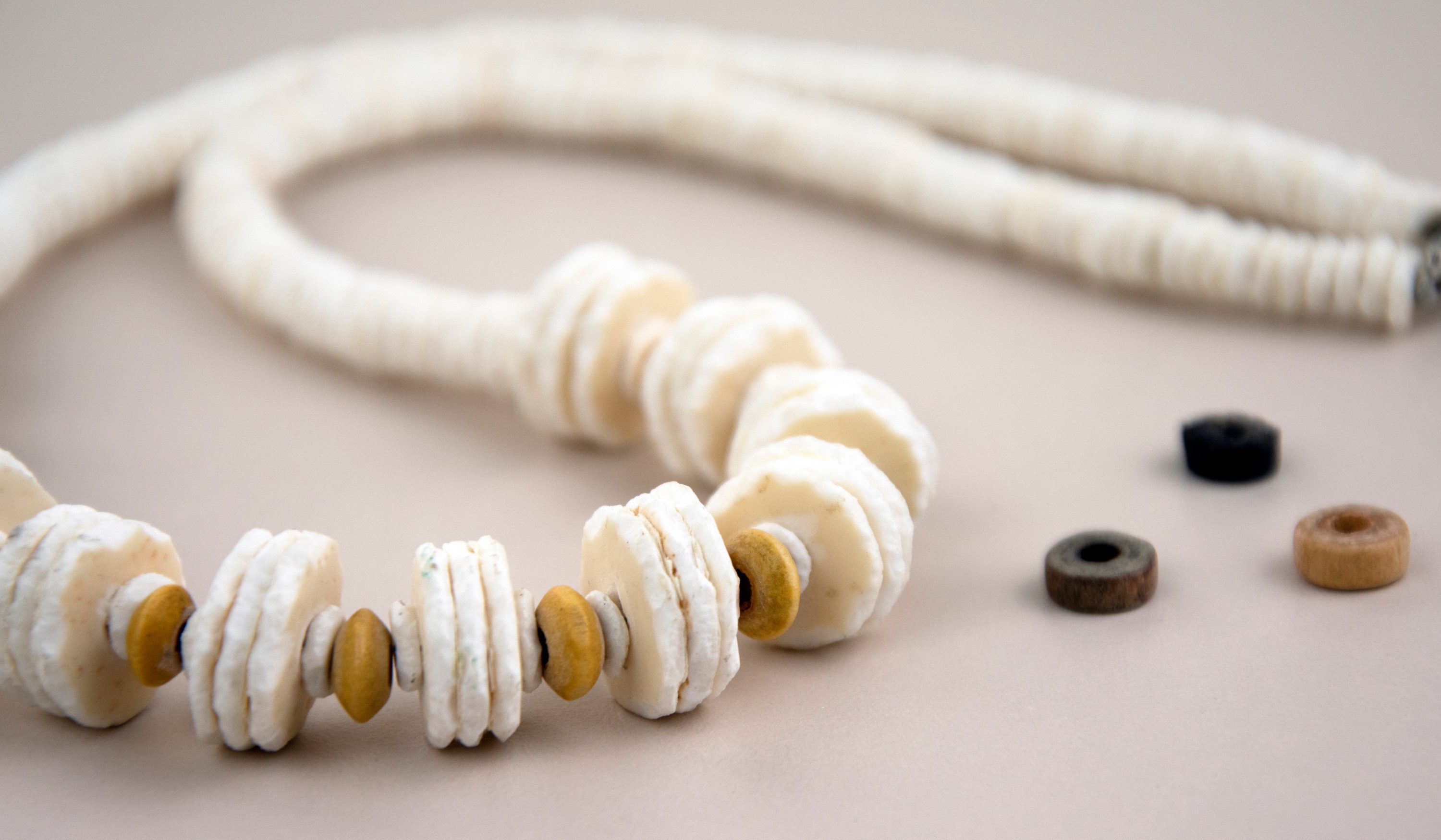 A necklace fashioned using ostrich eggshell beads (Photo: Getty Images)