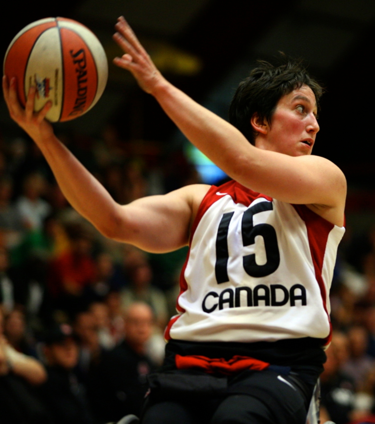 Danielle Peers competes at the 2006 Wheelchair Basketball World Championship in Amsterdam.