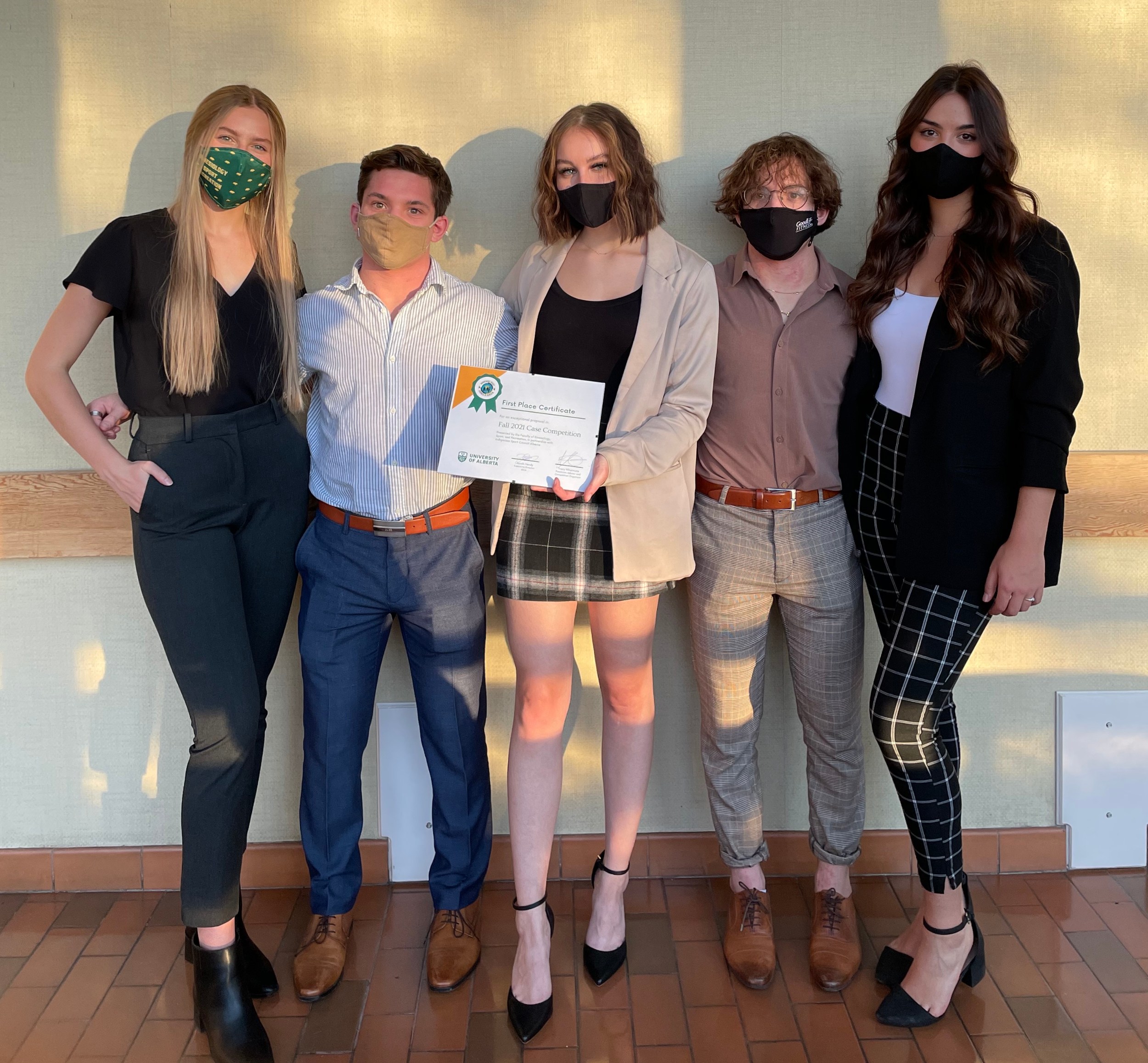 The winners of the first KSR Case Competition: (from left) Adrienne Lindop, Evan Makar, Amber Wardrop, Isaac Maker and Morgan Properzi (Photo: Supplied)