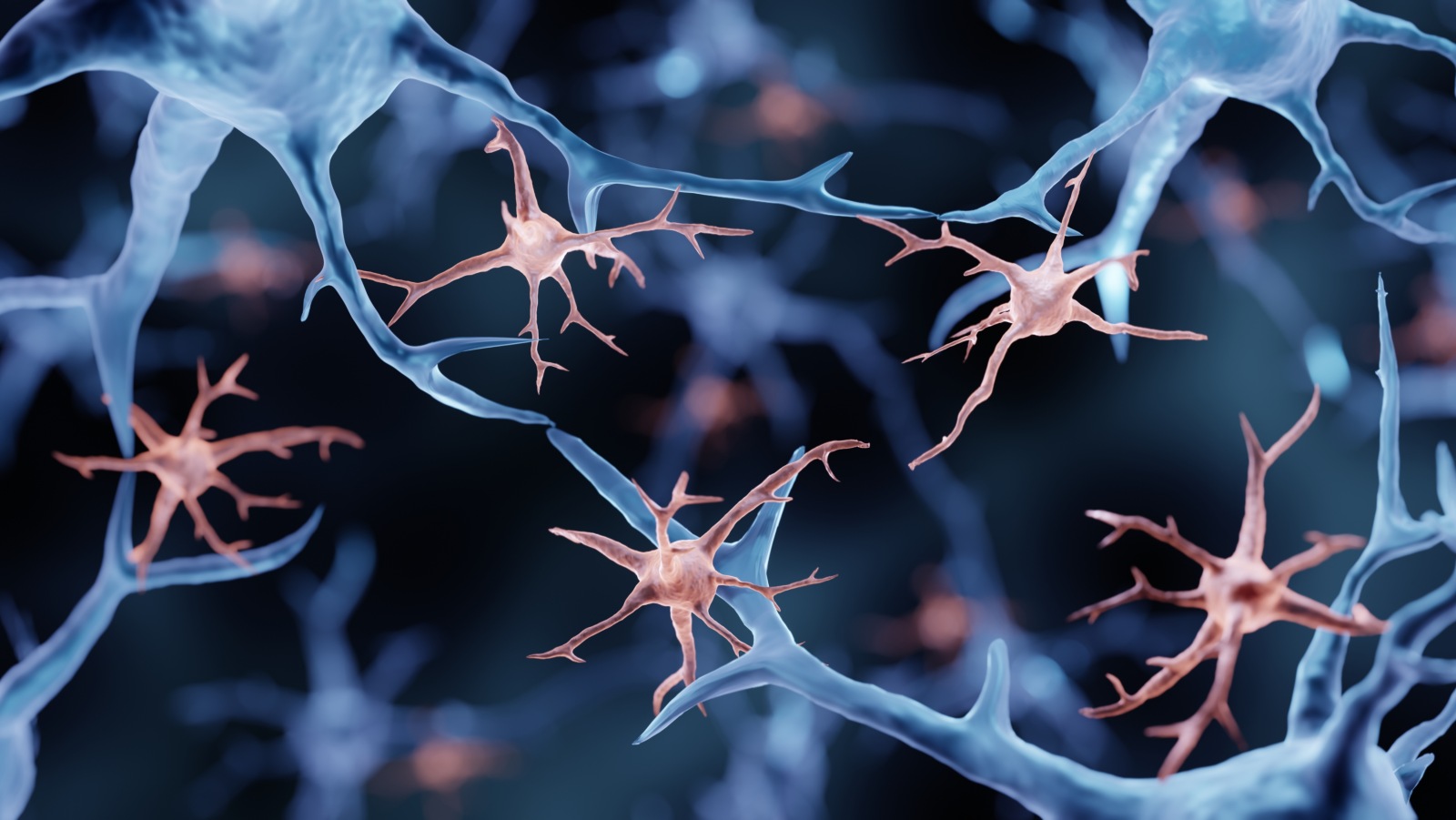 New research reveals how immune cells called microglia (pictured in pink among neurons) respond to injuries caused by multiple sclerosis, improving our understanding of how these cells work and potentially pointing toward new treatments to prevent brain damage. (Photo: Getty Images)