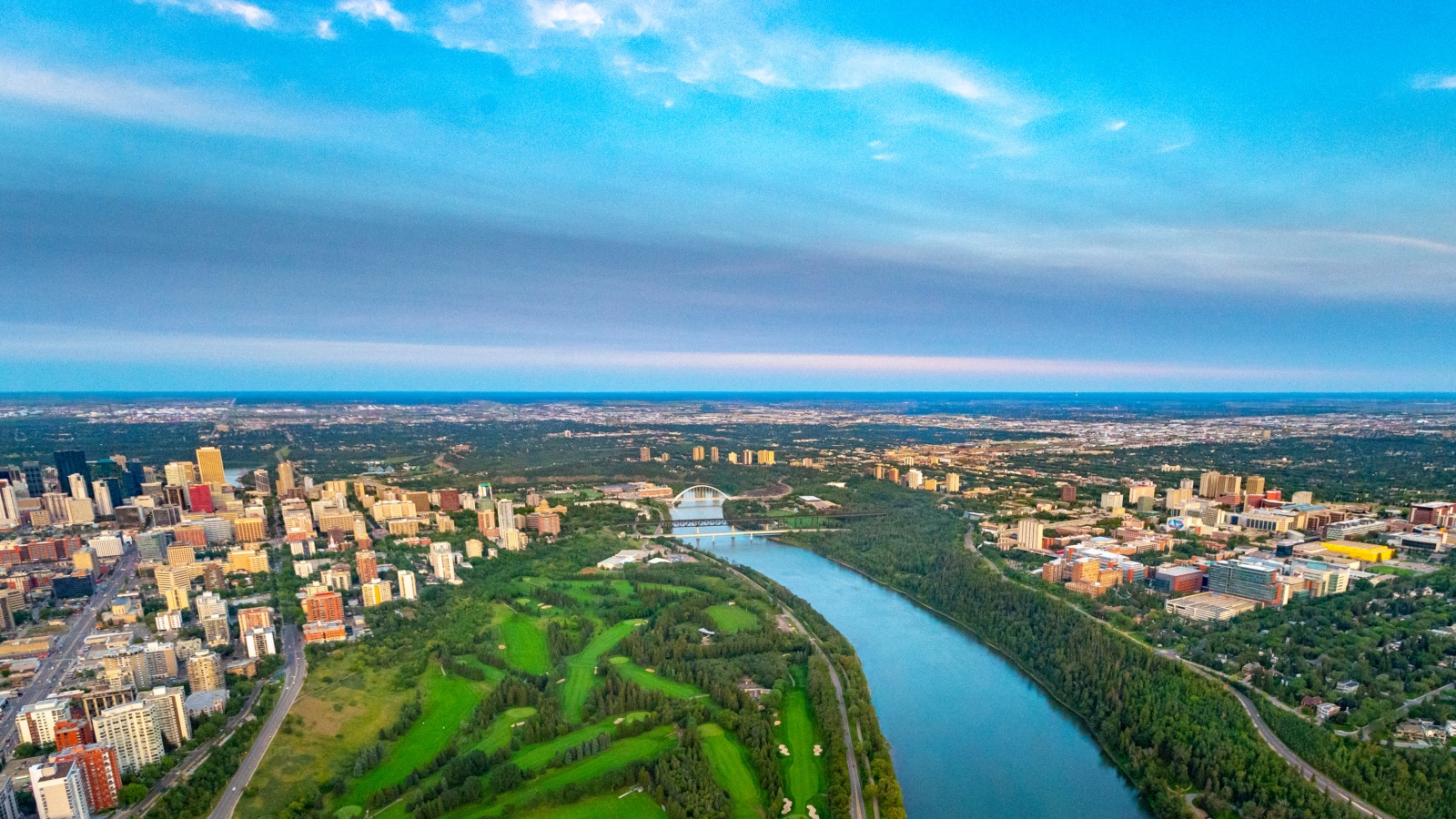 Aerial view of Edmonton