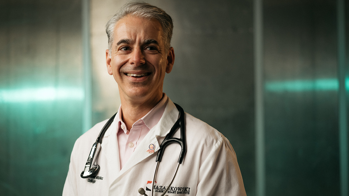 Justin Ezekowitz is leading a multidisciplinary team harnessing AI to analyze cardiac images as a tool for clinicians to more precisely diagnose and treat heart disease. (Photo: Cooper & O’Hara/University Hospital Foundation)