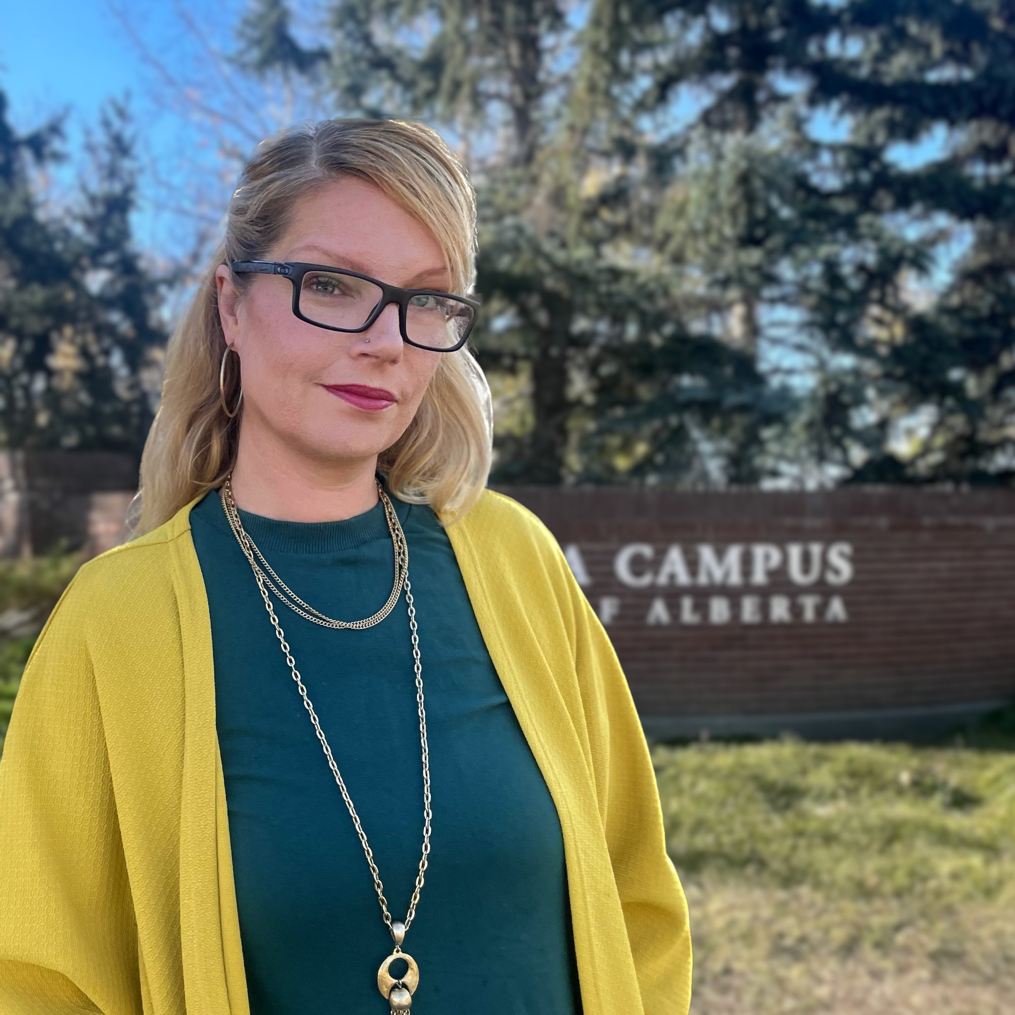 Rebecca Purc-Stephenson is pictured at the U of A's Augustana Campus