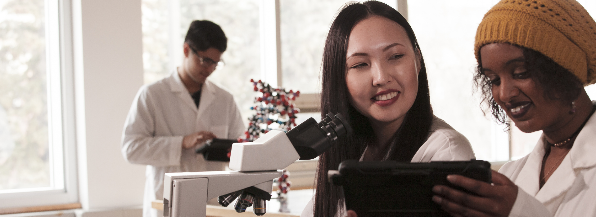 Students in a science lab