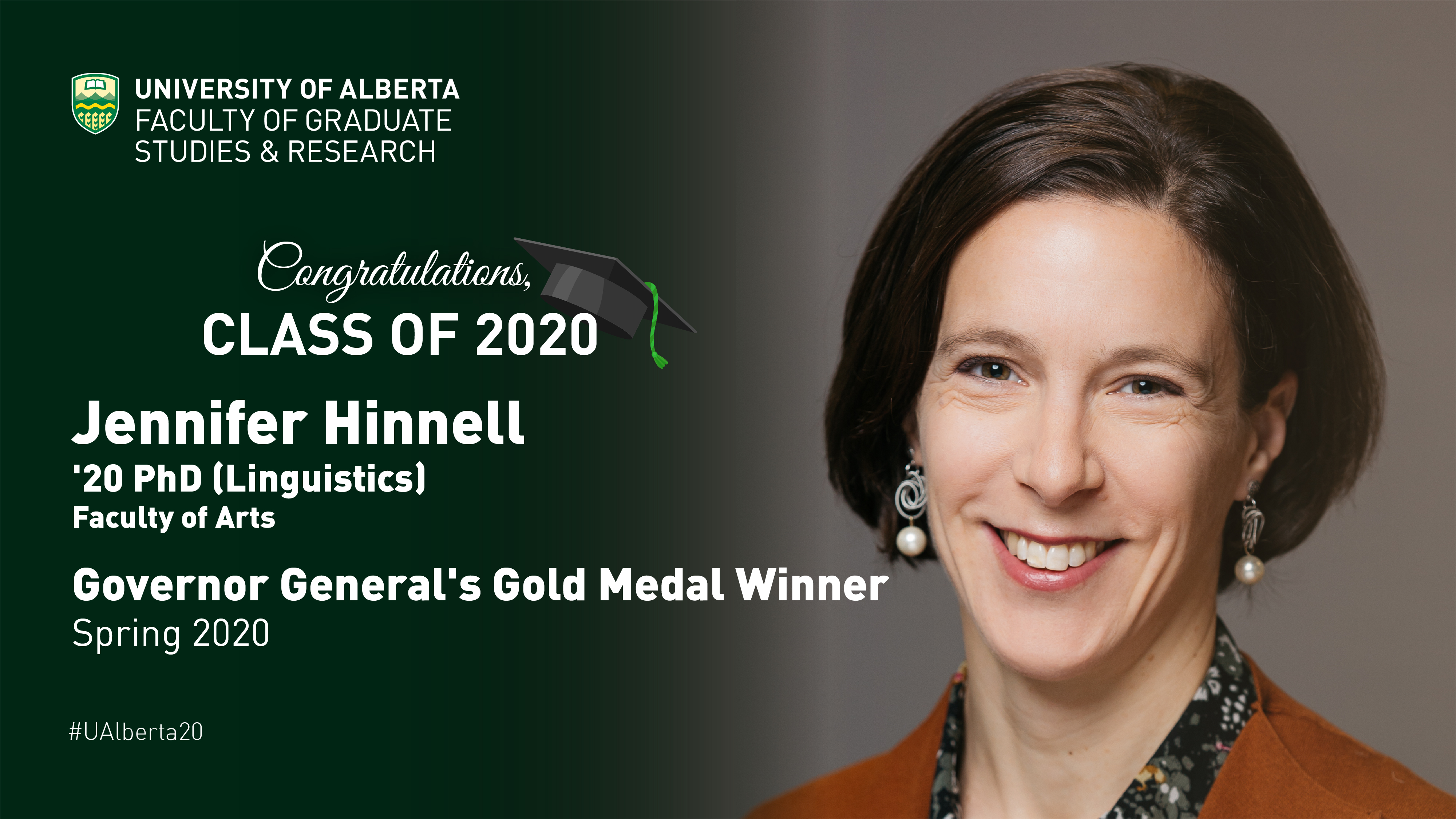Governor General's Gold Medal Winner | Jennifer Hinnell, '20 PhD (Linguistics)