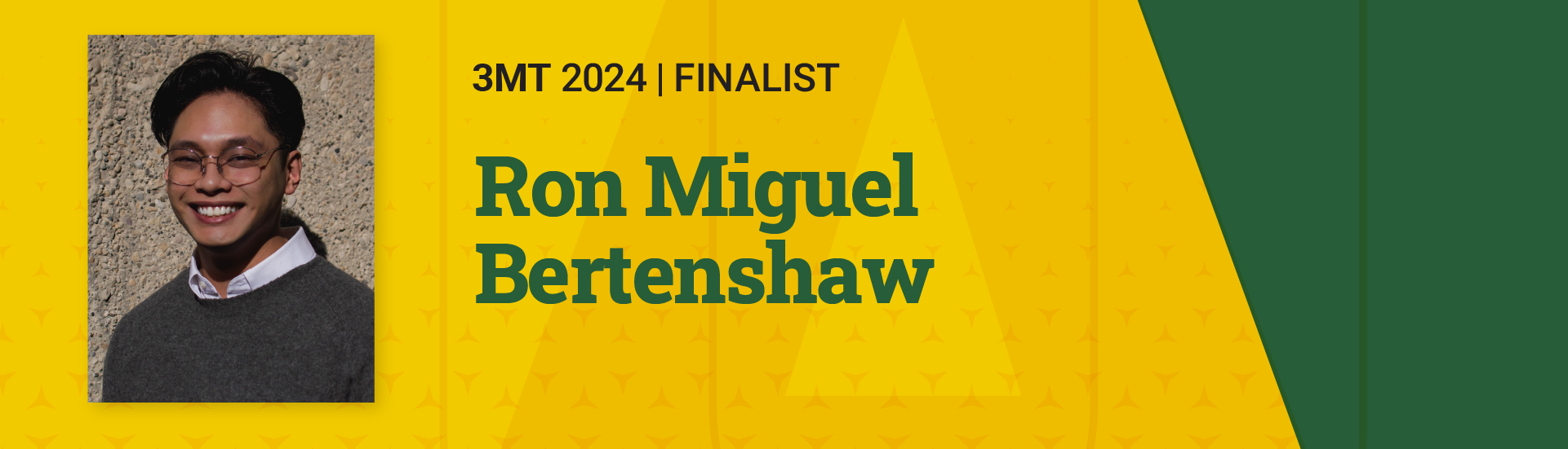 3MT 2024 Finalist Ron Miguel Bertenshaw