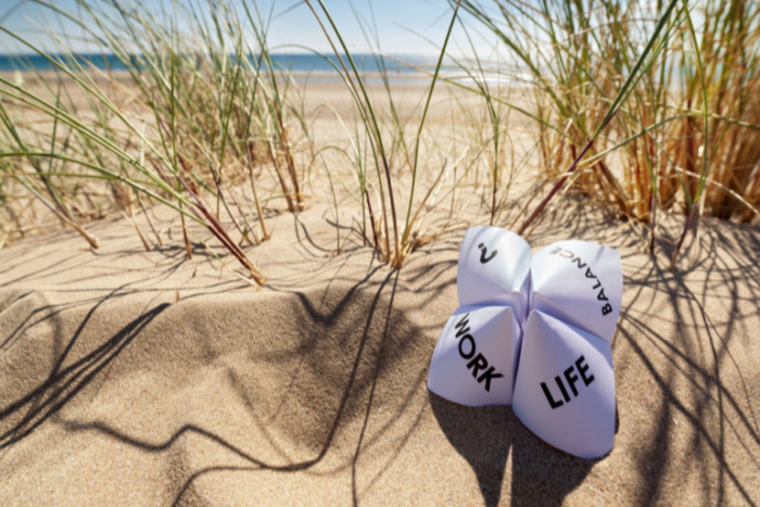 Work-Life Balance Fortune Teller Game on Beach