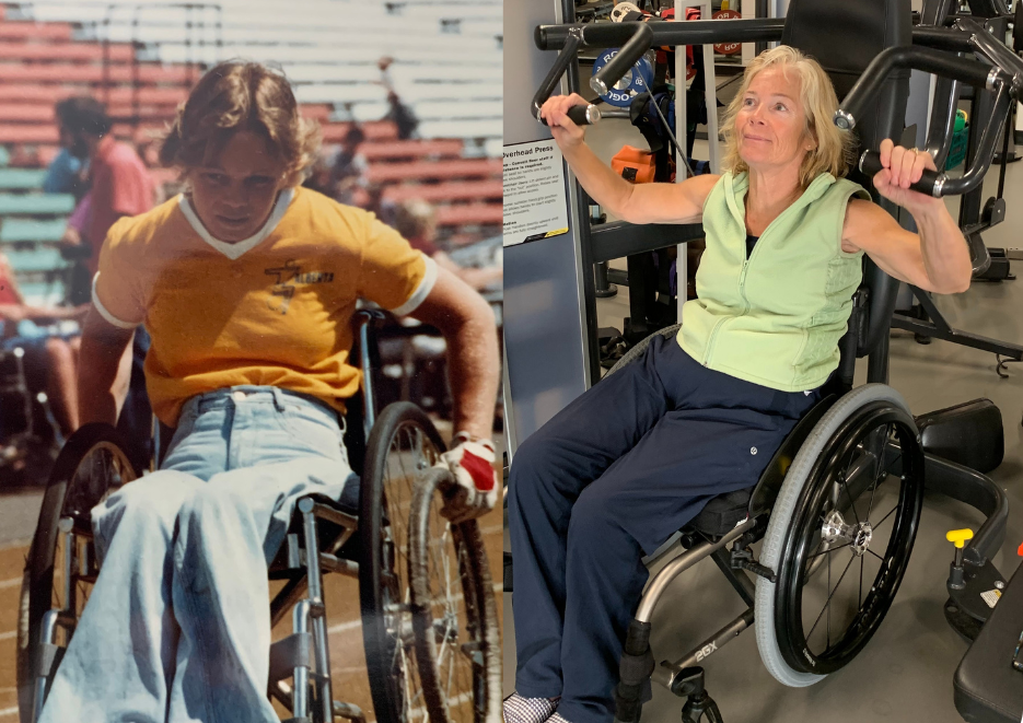 Sandy Sorensen at beginning of her journey (l) and today (r).