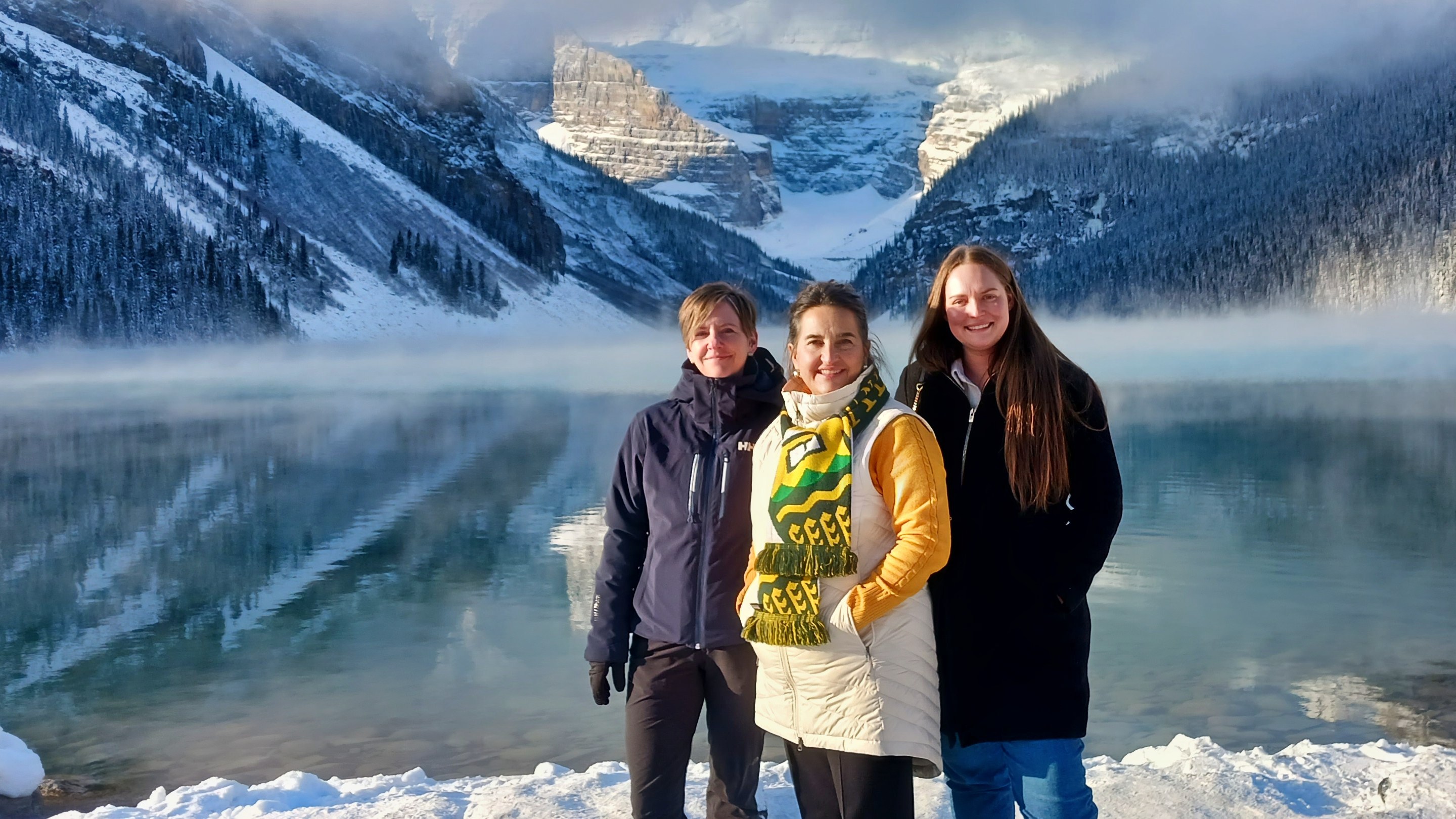 The Ski Like a Girl research team (from left) — historians Lyndsay Conrad, PearlAnn Reichwein and Charlotte Mitchell — are bringing to light unheard histories of women’s contributions to Nordic sport in Western Canada.