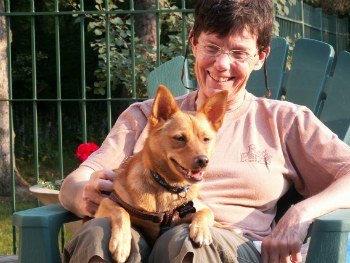 Karen Fox with her dog, Zander
