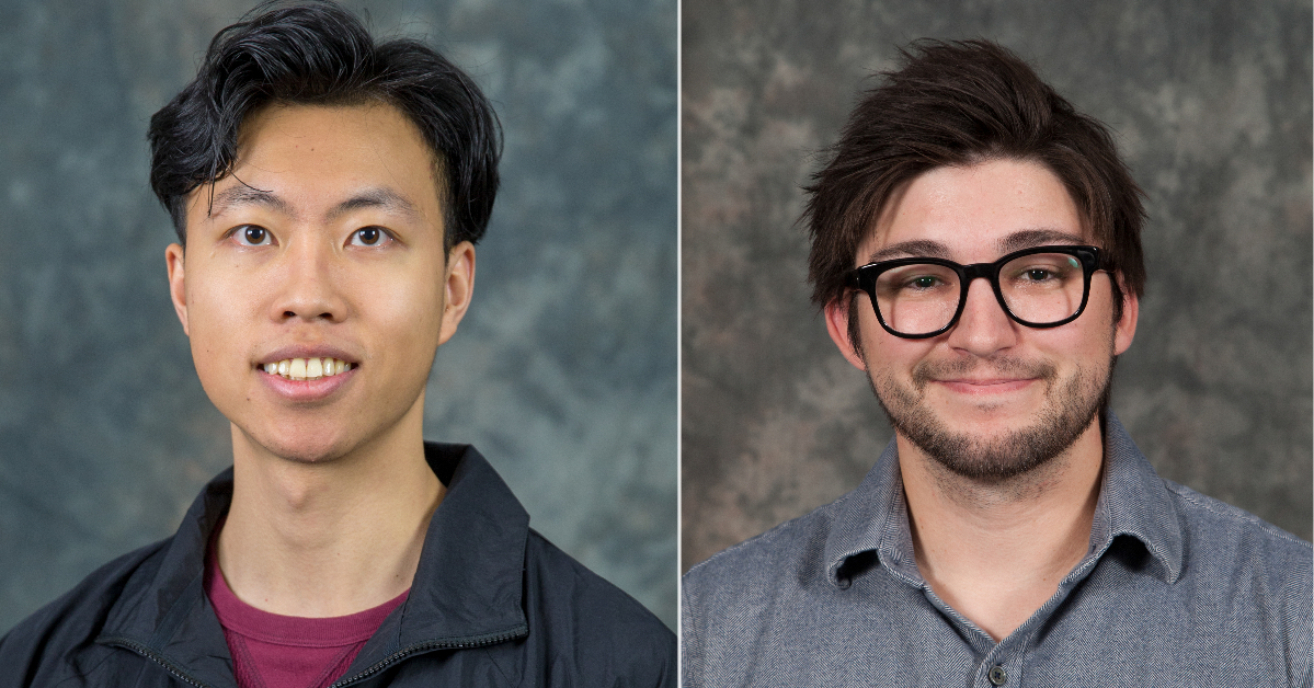 head shots of Gary Gan and Ben Sereda, the Faculty of Kinesiology, Sport, and Recreation 2020 Graduate Student Teaching Award winners