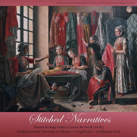 Stitched Narratives exhibition poster