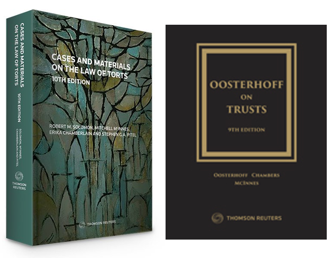Book covers of "Cases and Materials on the Law of Torts" and "Oosterhoff on Trusts"