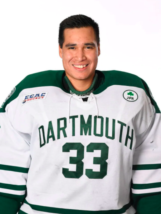 Photo of Devin Buffalo in Dartmouth hockey jersey