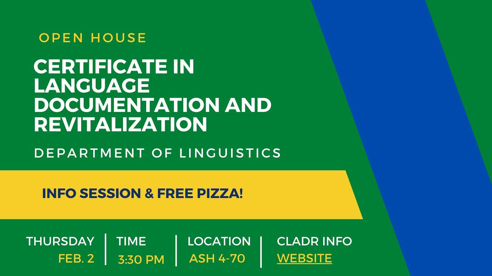 Open House: Certificate in Language Documentation and Revitalization