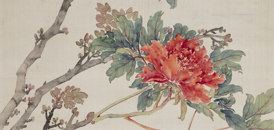 hanging scroll Peonies (2004.19.4) from the Mactaggart Art Collection
