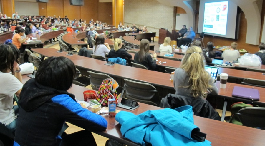 Students attend a seminar during Mental Health Awareness Week 2013