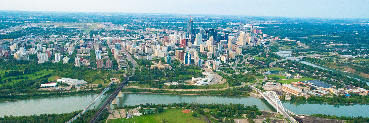 Edmonton's beautiful river valley and downtown