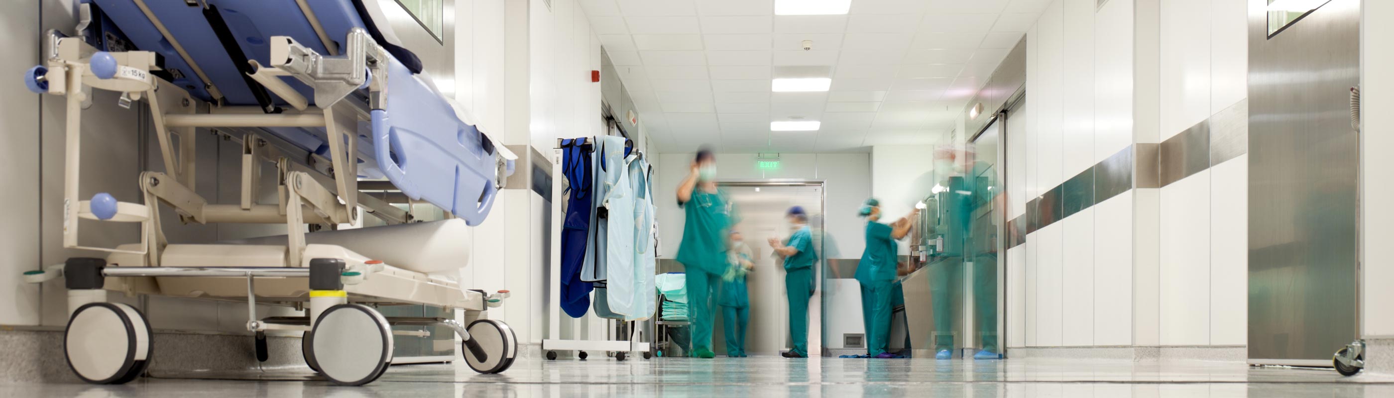 Doctors blurred in hallway