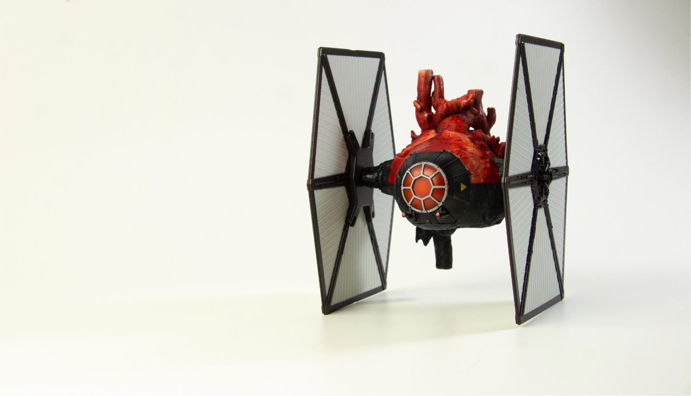 Heart model as the body of a Tie Fighter