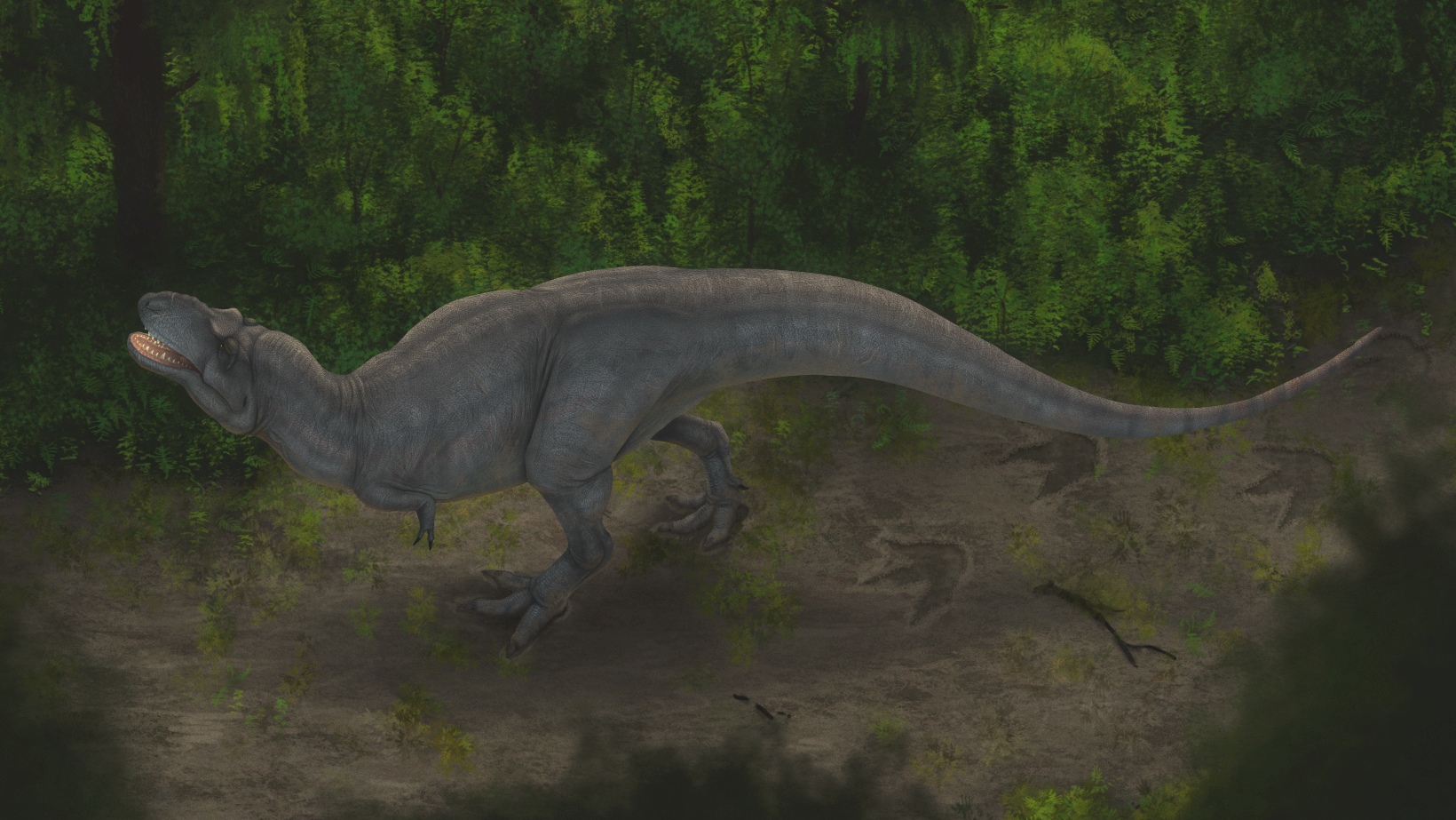 Illustration of a large carnivorous dinosaur.