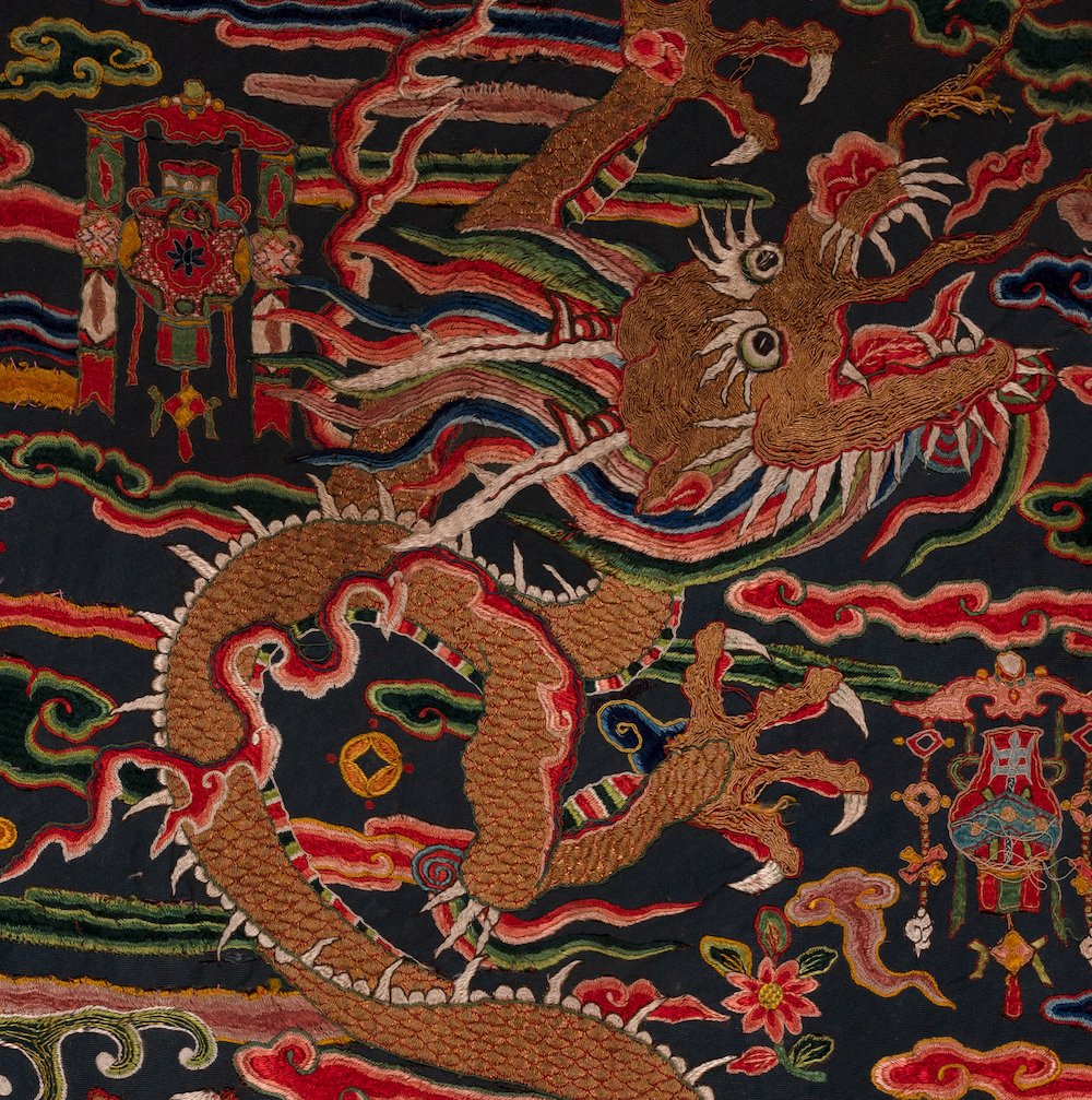textile with dragon