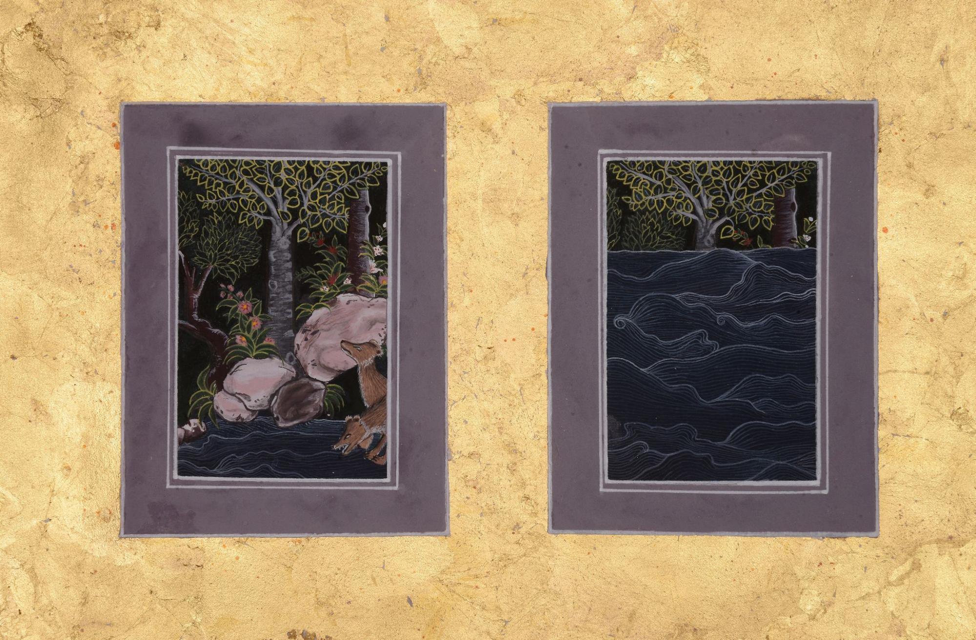 Image of a miniature painting, Rising Waters, by Heraa Khan