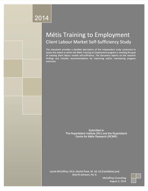 Métis Training and Employment report cover