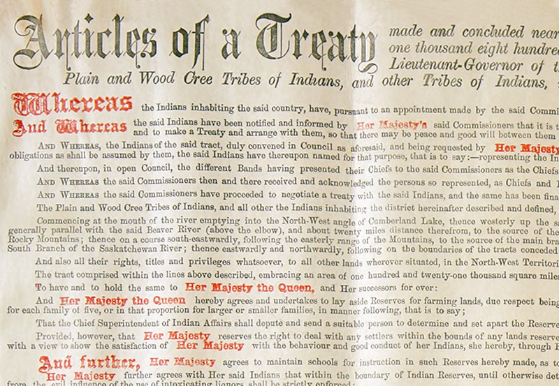 Photo of a section of the Treaty 6 presentation document