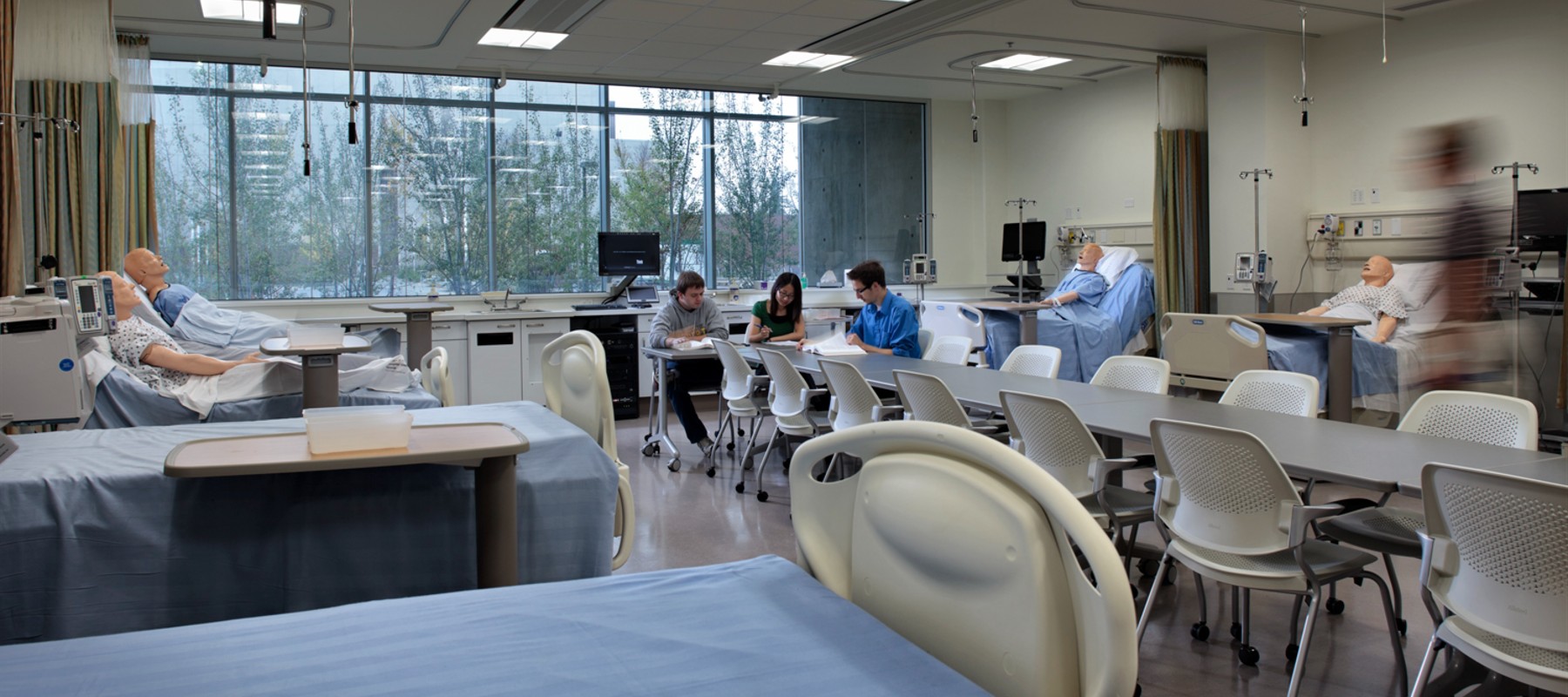 People in nursing skills lab