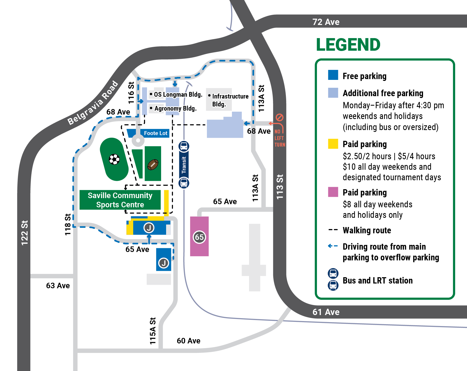 South Campus parking map