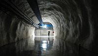An underground cavern at SNOLAB, where the SBC experiment is located