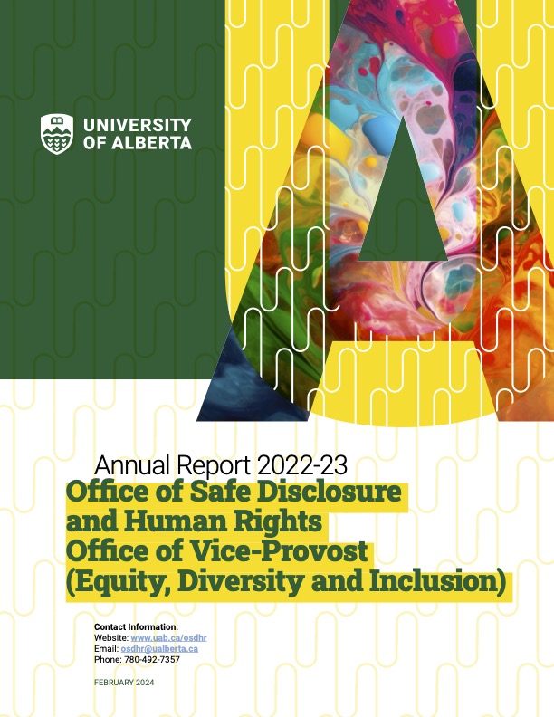Office of Safe Disclosure and Human Rights Office of Vice-Provost Annual Report 2022-23