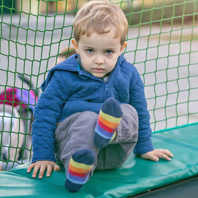 Child on trampoline