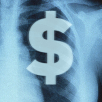 Chest x-ray with dollar sign