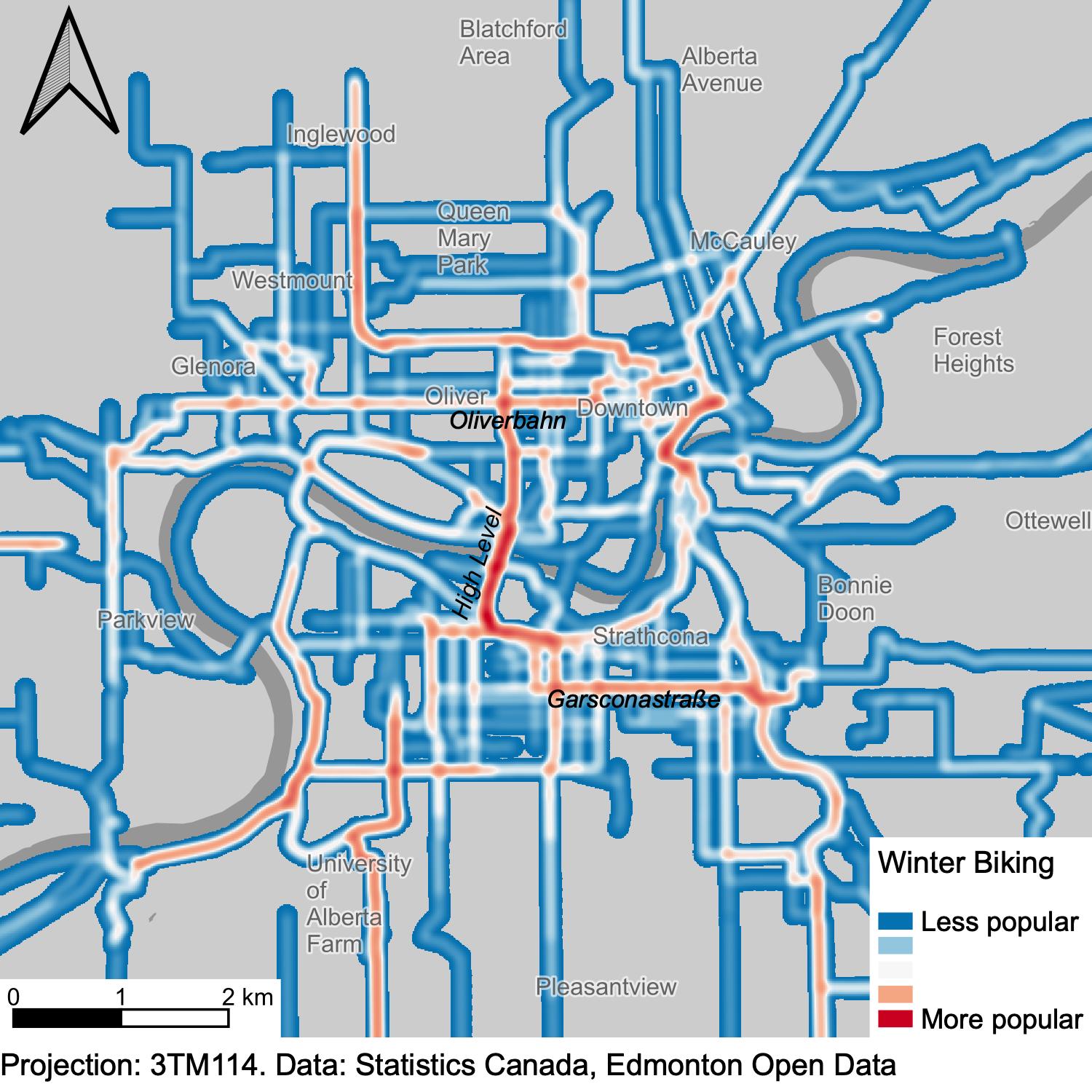 Edmonton Winter Biking Map