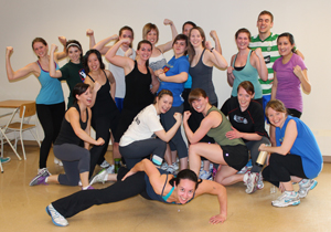 Norkio Major leads fitness classes over lunch at the University of Alberta Faculty of Rehabilitation Medicine.