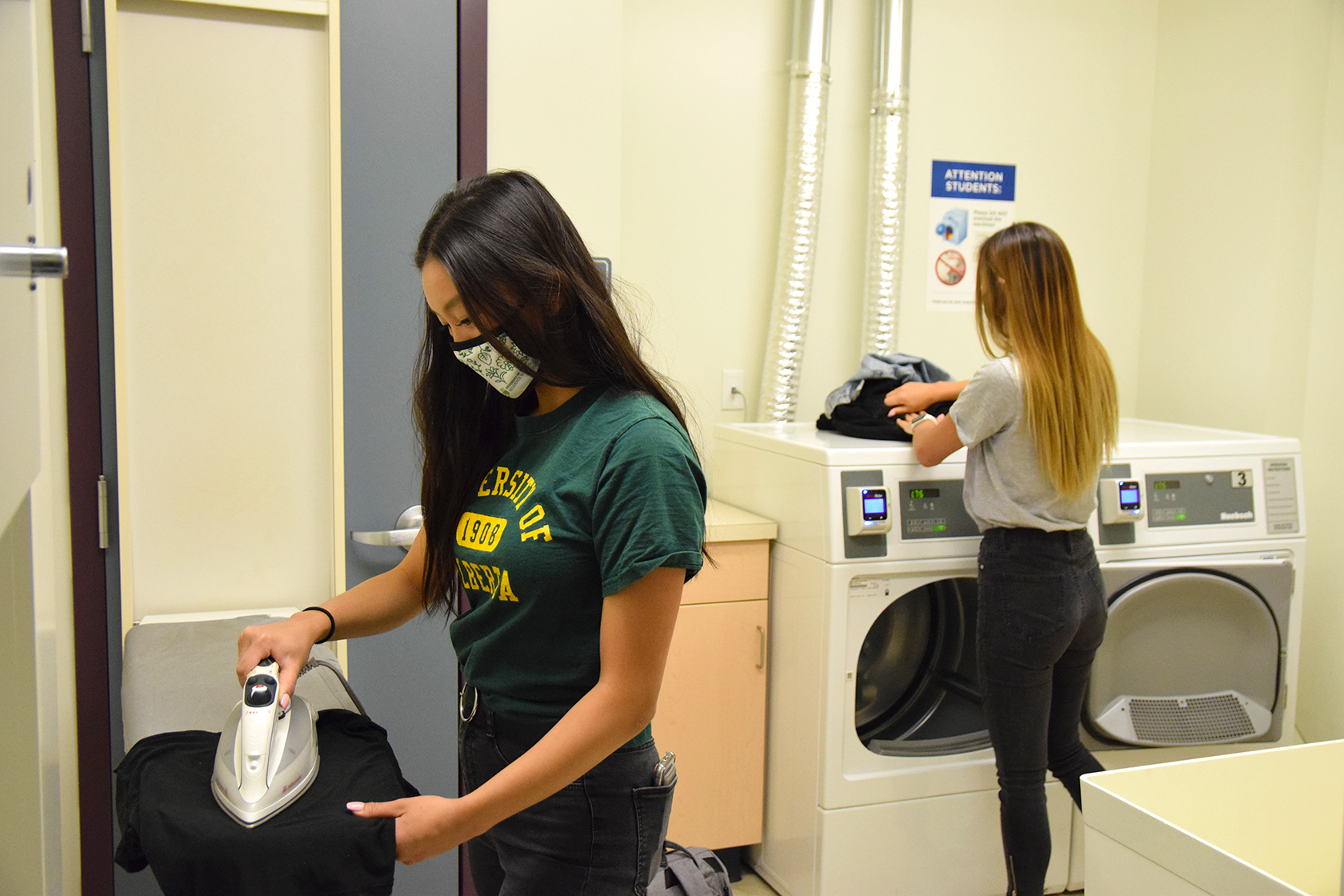 UAlberta students doing laundry during COVID