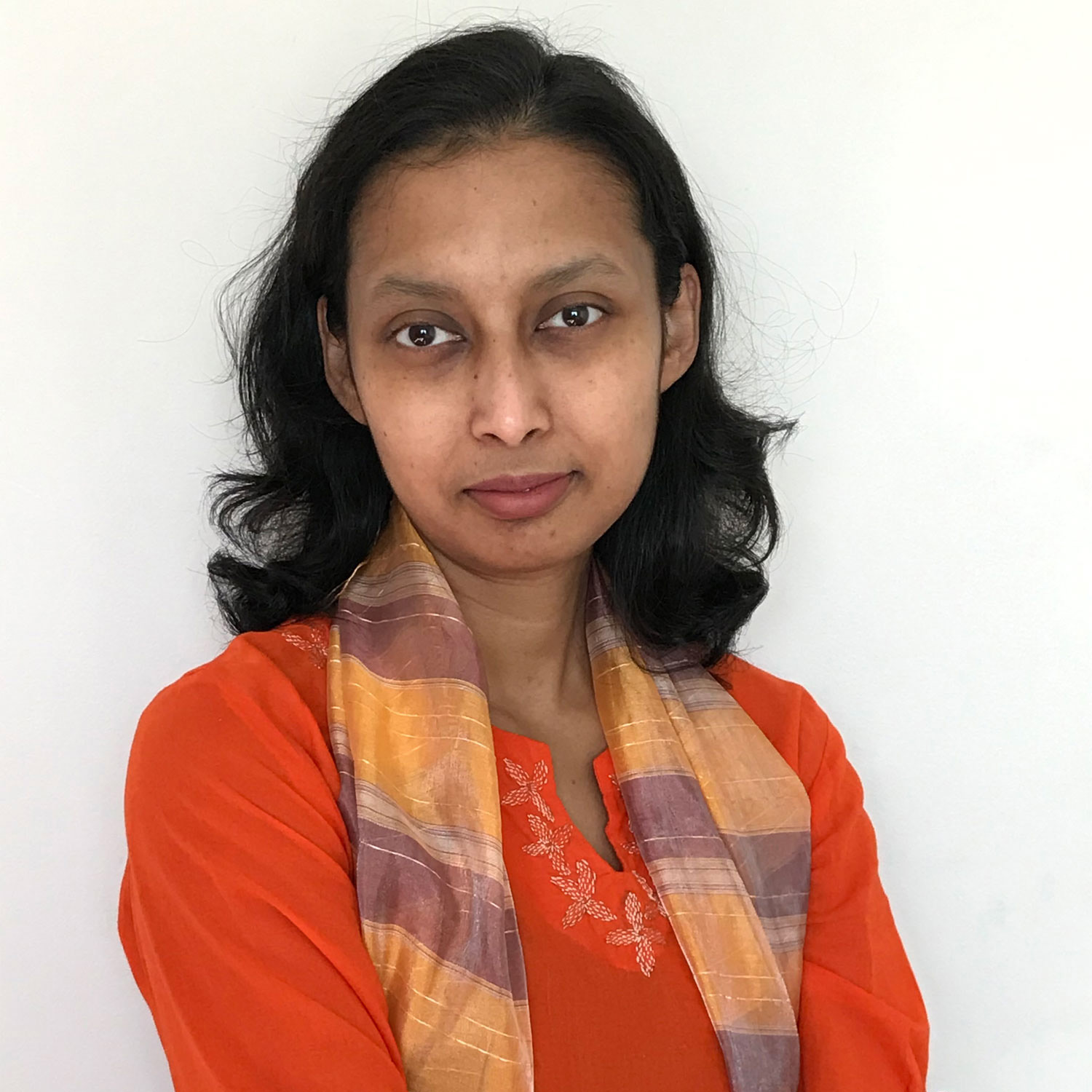Dr. Nazlee Sharmin in her orange shirt