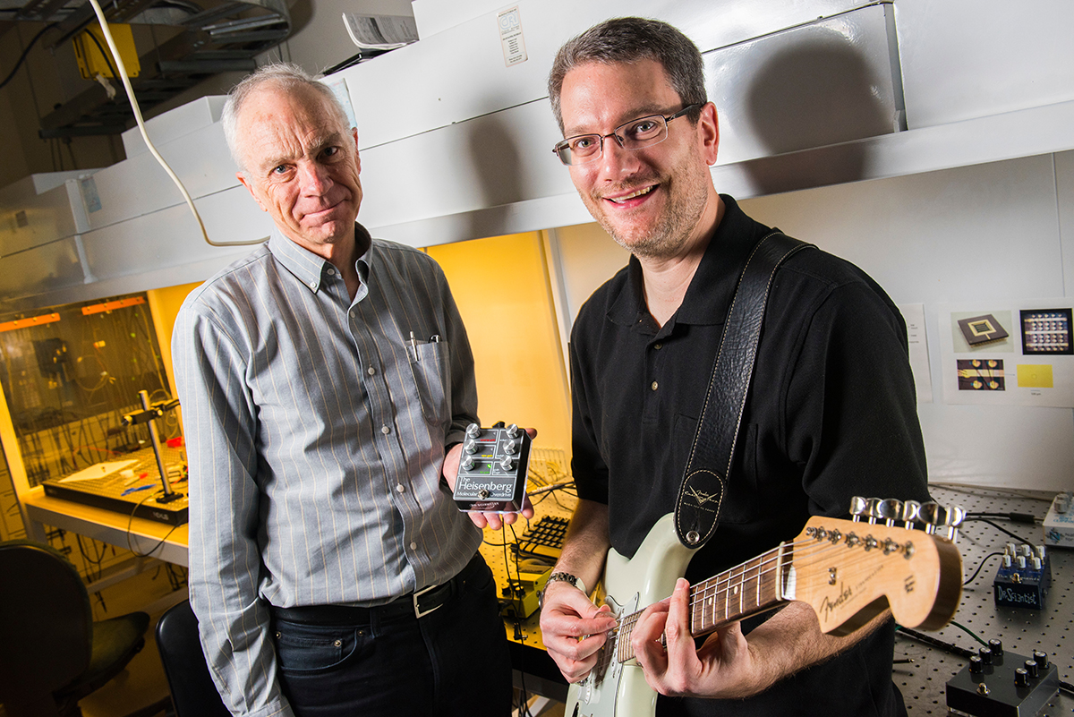 Tech transfer made in heaven: Rick McCreery (right) and Adam Bergren (right) are making molecular music. Photo credit: John Ulan